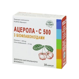 Ацерола-С 500 з біофлавоноїдами капс. №30