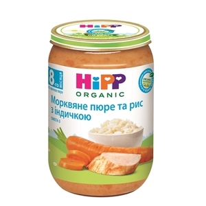 Пюре HiPP Индейка с рисом и морковью 220 г
