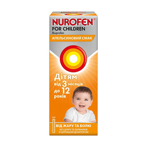 Нурофен для детей апельсин суспензия 100 мг/5 мл по 100 мл во флаконе 1 шт.
