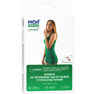 Бандаж Medtextile 8502 на променезапястковий суглоб еластичний чорний р L/XL