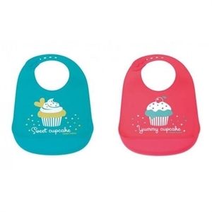 Нагрудник Canpol 74/027 силіконовий з кишенькою Bonjour Paris червоний