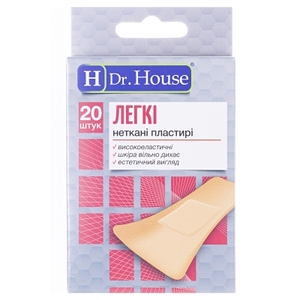Лейкопластир H Dr.House набір Легкі 7,2 см*2,3 см неткана основа №20