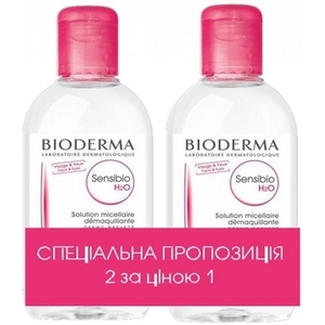 Набір Bioderma Дуо Сансибио Н2О мицелярный лосьон 2*250мл