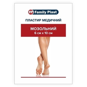 Лейкопластир FP Family Plast мед. мозольний 6см*10см №1