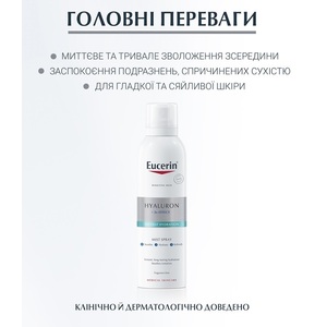 Спрей Eucerin 66857 увлажняющий с гиалуроном для чувствительной кожи 150мл