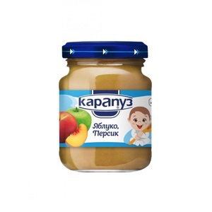Пюре Карапуз яблуко-персик ск/б 125г