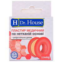 Лейкопластрь H Dr.House катушка полимерная основа 2,5 см*5 м пластмасовая с подвесом.упаковка Ultra