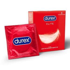 Презервативи латексні з силіконовою змазкою  DUREX®  Elite (тонкі), З шт