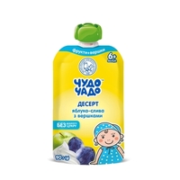 Десерт Чудо-Чадо яблочно-сливовый со сливками 90г (пауч)
