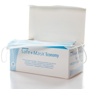 Маска SAFE+MASK процедурная Economy голубая №1 50 шт в пачке