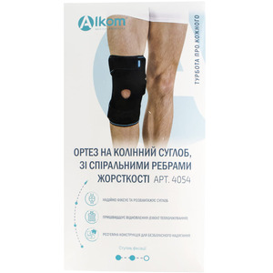 Бандаж (ортез) на коленный сустав спир.ребра черн. р.1 Алком