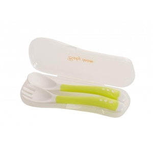 Набор Baby Team 6115 ложечка и вилочка Tritan в контейнере Зайчик