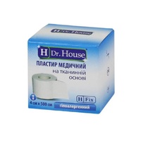 Лейкопластырь H Dr.House катушка тканевая основа 4 см*5 м картон.упак.
