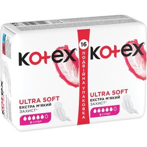 Прокладки Kotex ультра софт супер з крильцями №16