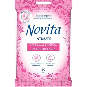 Салфетки Novita Intimate Влажная Пребиотик биолин №15