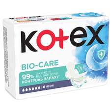 Прокладки Kotex Bio-Care ночные с крылышками №6 Прокладки Kotex Bio-Care ночные с крылышками №6