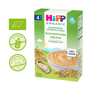 Каша HiPP 30401 безмолочна органічна Безглютенова вівсяна 200г