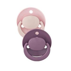 Пустышка Baby-nova 23500-1 лат.круглая моно 2шт.розово/сиреневая