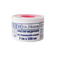 Лейкопластрь H Dr.House катушка тканая основа  3 см*5 м пластмасовая упаковка