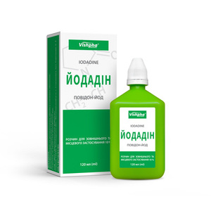 Йодадин р-р спирт. 10% флак. 120мл в уп. Житомир