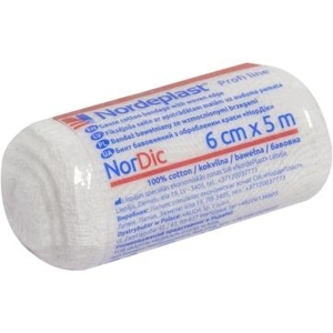 Бинт NORDEPLAST НорДик бавовняний з обробленим краєм 6см*5м