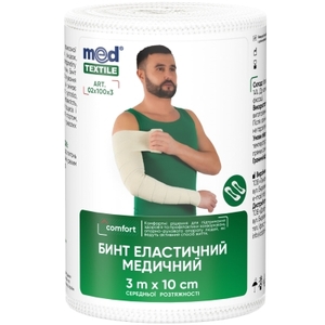 Бинт Medtextile еласт. мед. с.р. 3м х 10см х 12