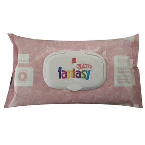 Серветки вологі Fantasy Baby для дітей з екстр. ромашки, обліпихи і Д-пантенолом №72