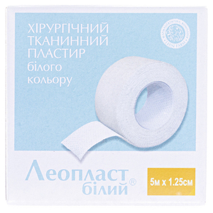 Лейкопластырь ЛЕОПЛАСТ белый 5мх1,25 см без катушки п/уп