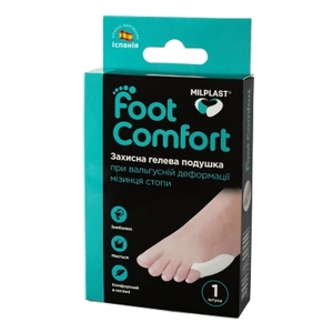 Подушка гелева Milplast Foot Comfort при вальгусній деформації мізинця універс.№1