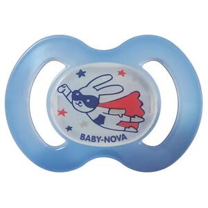 Пустышка Baby-nova 24222-1 сил.ортод.Ночная р.1, голубая 1шт