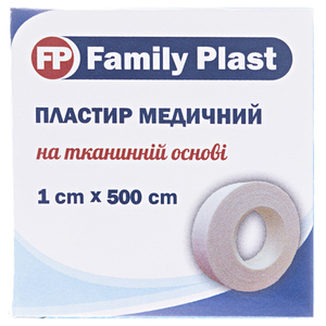 Лейкопластырь FP Family Plast мед. тканый катушка 1см*5м