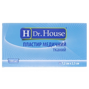 Лейкопластир H Dr.House бактерицидний тканинна основа 7,2 см*2,5 см