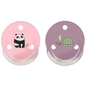 Пустышка Baby-nova 23360/2 лат.круглая с рис./кольц.2шт.девочка